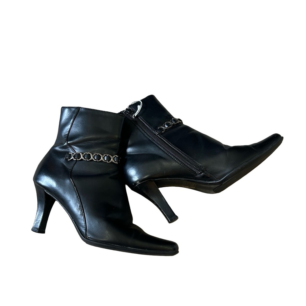COVERGIRL Black Heeled Boots with Chain Detail